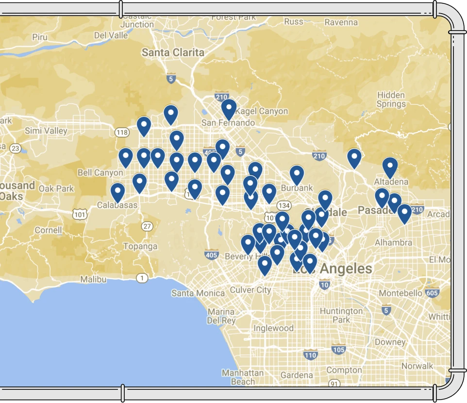 oscar plumbing service area map